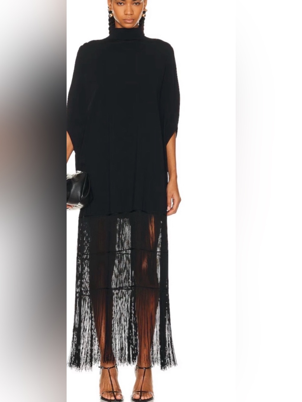 Jason Wu grey Black Fringe long Dress Classic Elegant Style tuckernuck khaite co - Picture 11 of 12